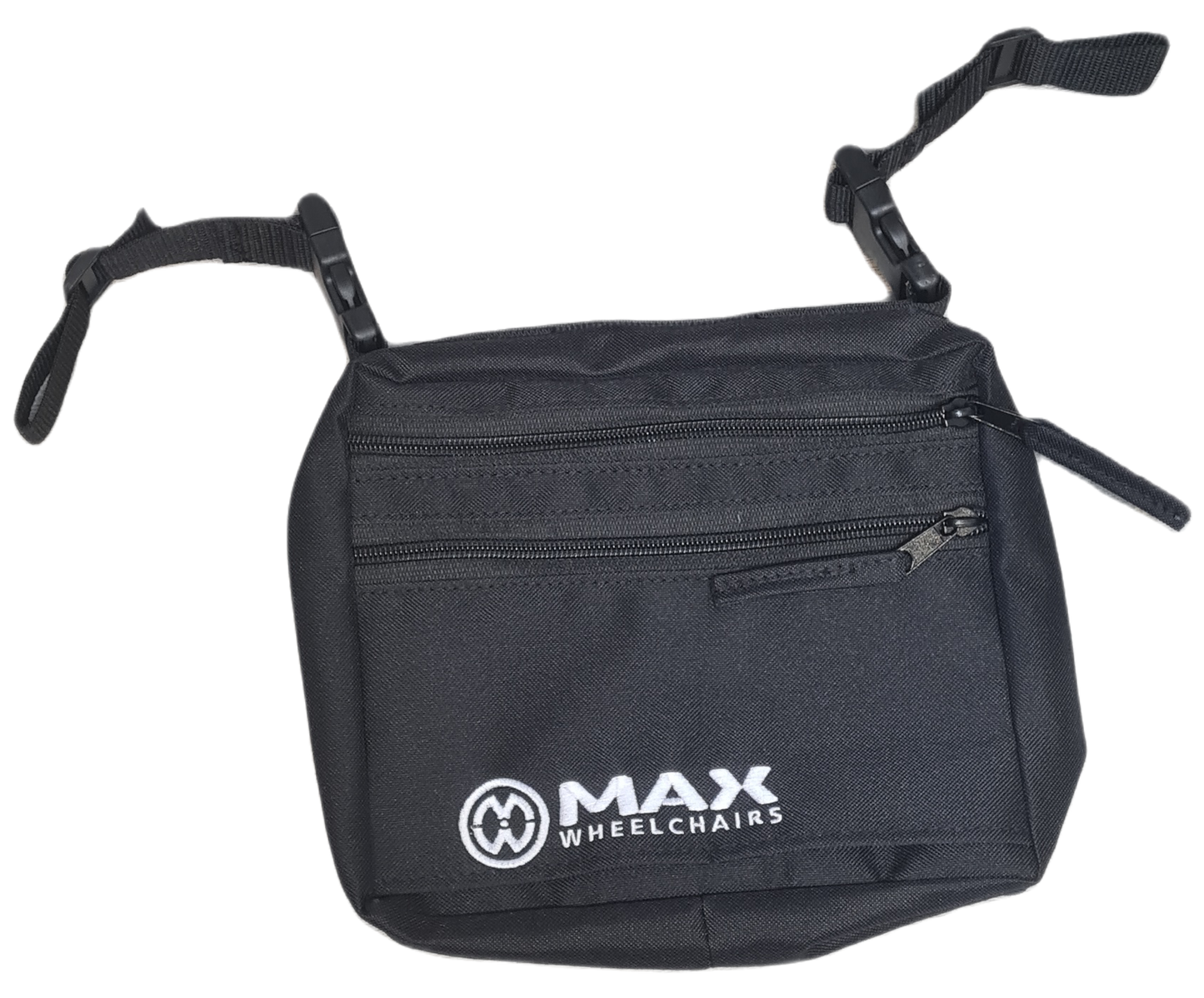 Underseat bag for wheelchair double pocket Clip On