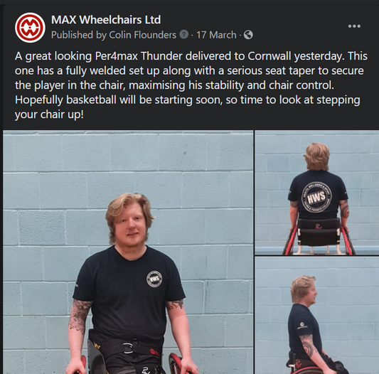 per4max basketball wheelchair delivered cornwall