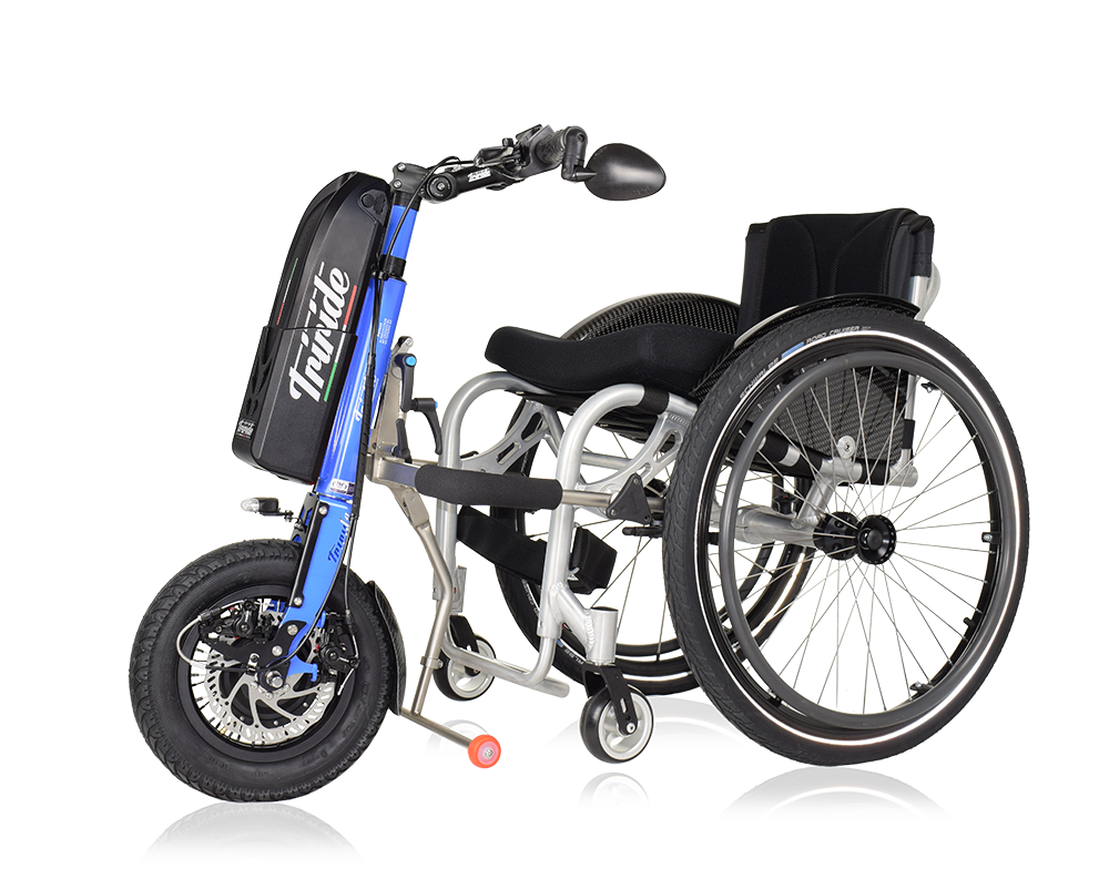 Triride special light wheelchair power assistance in blue