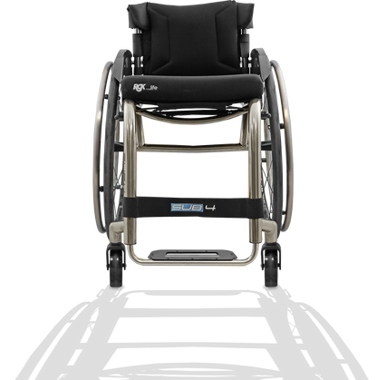 Wheelchair with 'RGK Lite' and 'SUB 4' branding on a white background