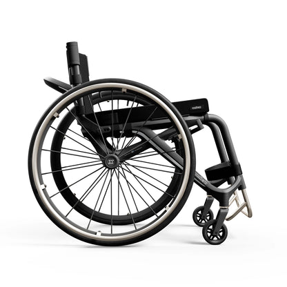 Black wheelchair on a white background panthera-x3 ultra light wheelchair