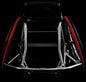 Close-up of a wheelchair with red accents on a black background rgk elite x