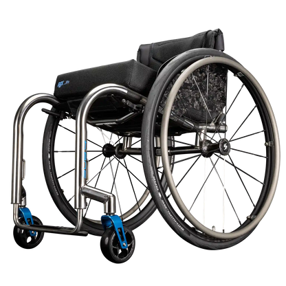 Wheelchair with blue accents on a white background rgk sub 4