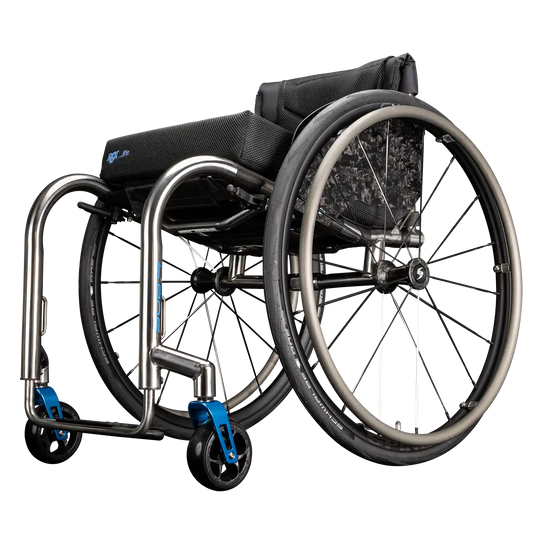 Wheelchair with blue accents on a white background rgk sub 4