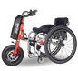 special compact ht in red triride attached to wheelchair 