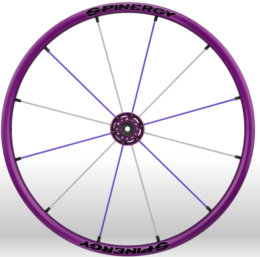 Spinergy Everyday Wheelchair Wheels: Light Extreme LX model purple purple white