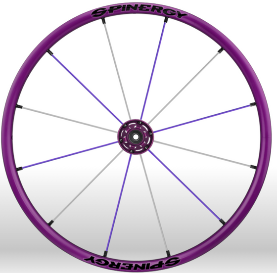 Spinergy Everyday Wheelchair Wheels: Light Extreme LX model purple purple white