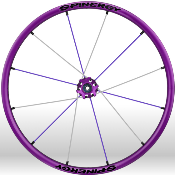 Spinergy xlx x laced wheelchair wheels all purple white
