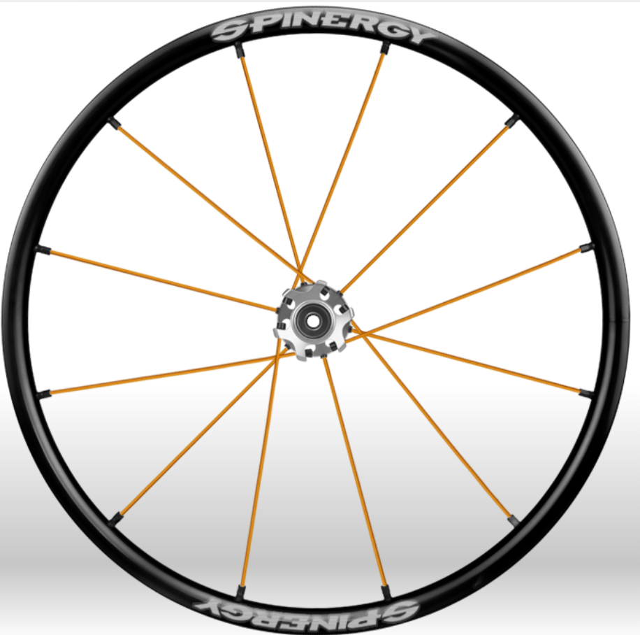 Spinergy xlx x laced wheelchair wheels orange