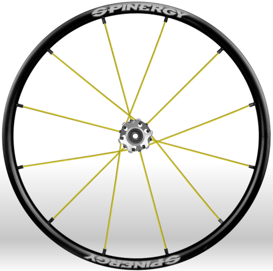 Spinergy xlx x laced wheelchair wheels yellow