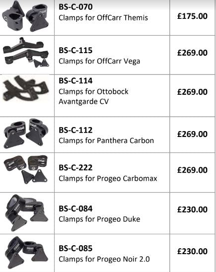 Triride clamps parts list 3