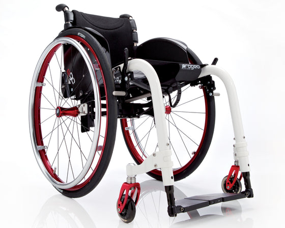 Progeo folding wheelchair lightweight ego white red