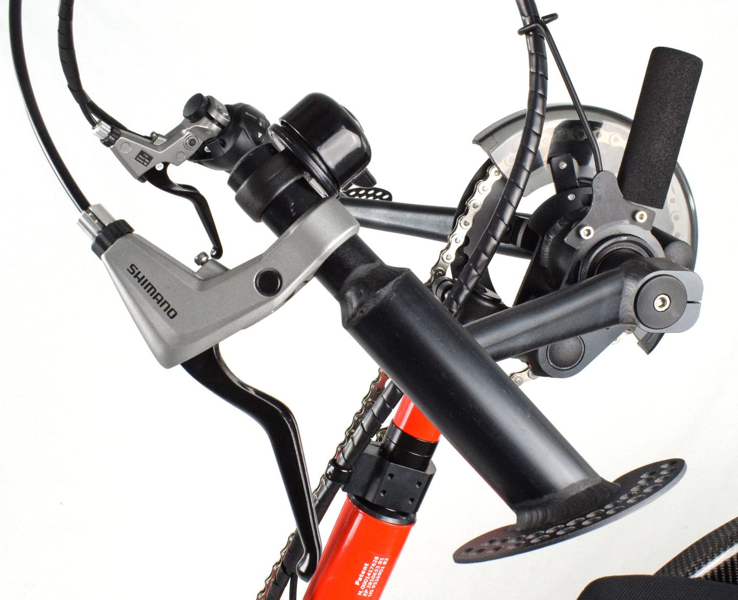 Tribike Triride hand cycle attachment for wheelchairs handle