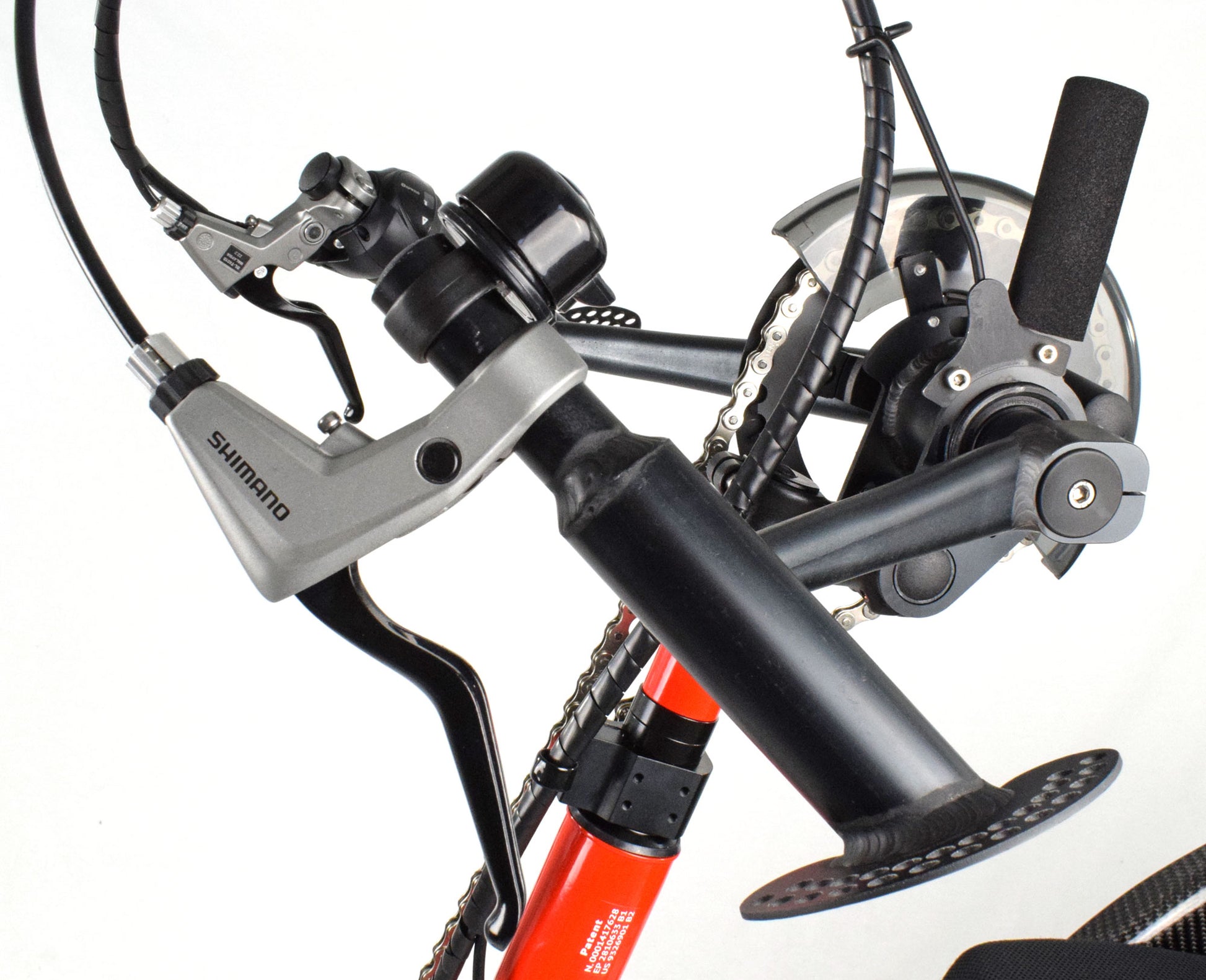 Tribike Triride hand cycle attachment for wheelchairs handle