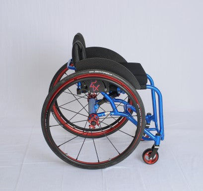 Per4max shockwave suspension rigid wheelchair blue