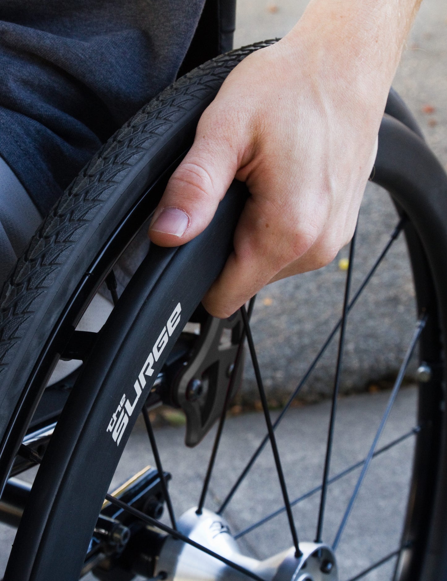 Surge Pushrims wheelchair hand gripping