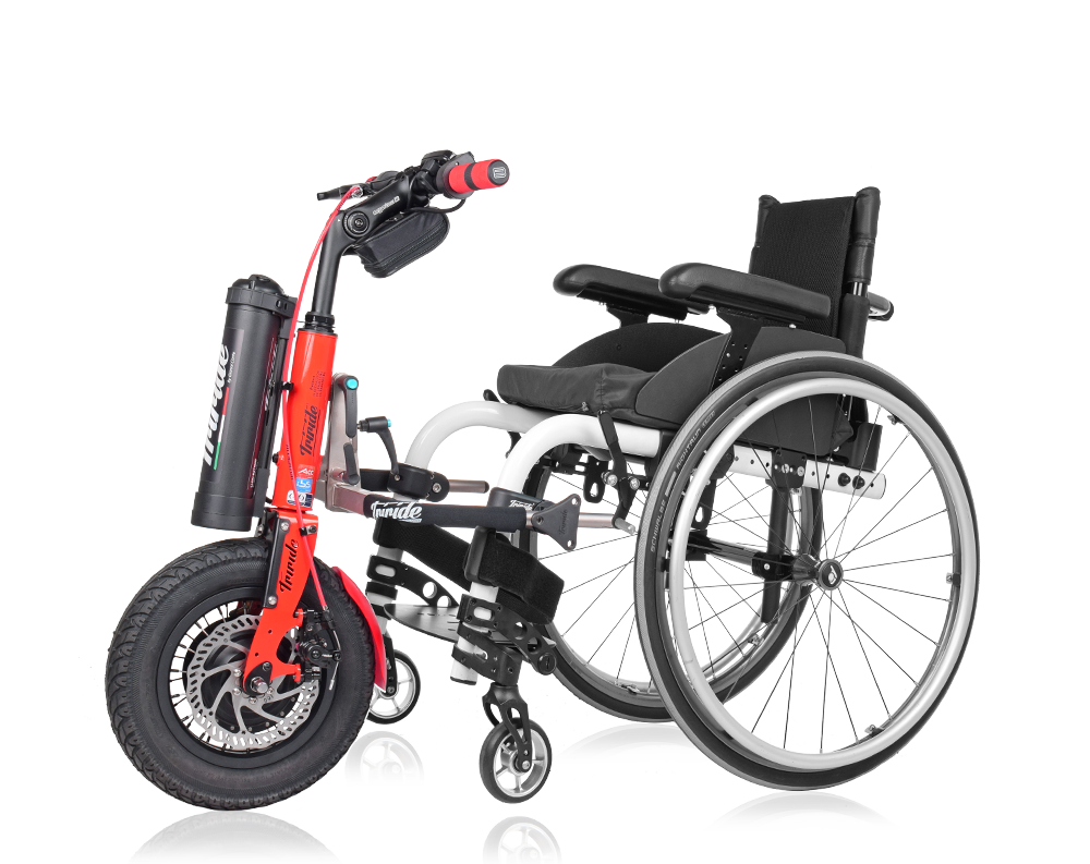 Triride Kids Juniors Children Maual wheelchair power attachment assistance red
