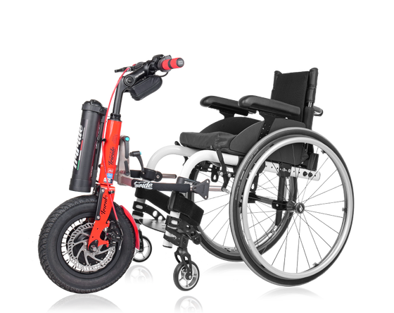 Triride Kids Juniors Children Maual wheelchair power attachment assistance red