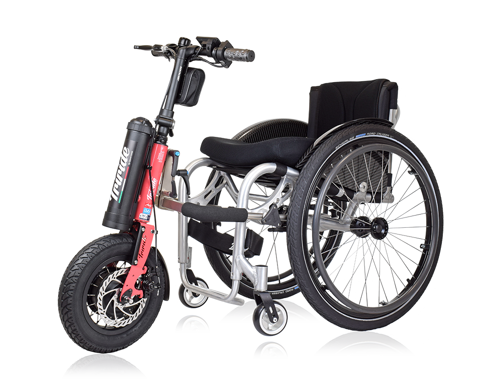 Triride Foldable power assistance for wheelchair users