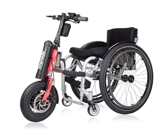 Triride Foldable power assistance for wheelchair users