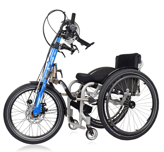 Tribike Triride hand cycle attachment for wheelchairs